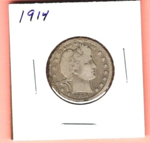 1914 25c Barber Liberty Head Morgan Quarter Silver US Coin Philadelphia - Bild 1 von 2