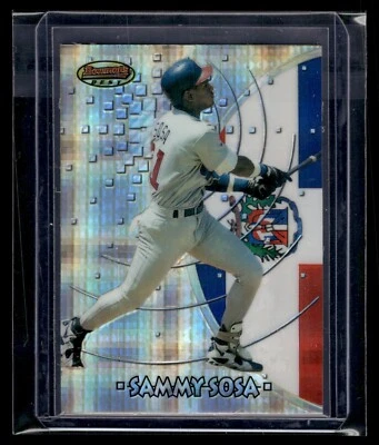 1997 Bowman's Best International Atomic Refractor #BBI6 Sammy Sosa Cubs - Imagem 1 de 2