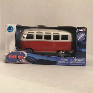 Maisto Volkswagen Samba VW Van 1:43 Diecast Red and White Open Box #21198 - Picture 1 of 11