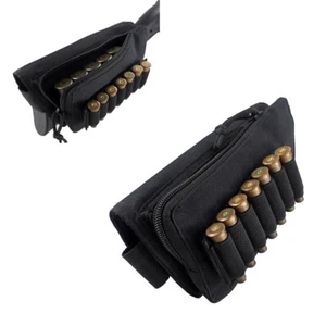 Tactical Hunting Rifle Shotgun Buttstock Cheek Rest Ammo Mag Pouch Holder - Picture 1 of 9