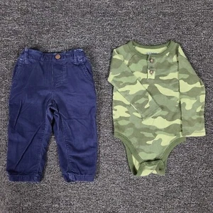 Completo ragazzo 12/18 mesi Gap pantaloni in velluto a coste e vecchio mimetico blu navy set unico - Foto 1 di 9
