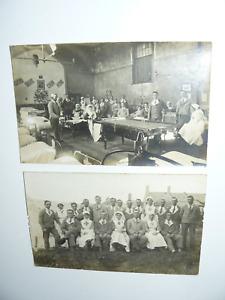 2 x E L Corbyn of Loddon Norfolk WW1 Red Cross Hospital Real Photo Postcards