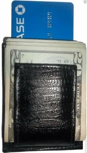 Neu Eidechsenhaut bedruckt Leder Geldklammer Kreditkarte/Geldschein Halter alle Scheine Brandneu - Bild 1 von 12