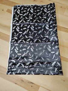 Dragonfly Dragonflies Dragon Fly Metallic Reversible Fabric Gorgeous! 2 Yards - Picture 1 of 2