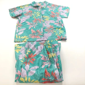 Conjunto de falda camisa hawaiana pequeña vintage con botones para mujer Reyn Spooner (se adapta a 28 pulgadas) - Imagen 1 de 19