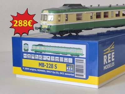 PROMO REE MODELES MB-228S DCC Sound X2899 Autorail X2800 RENNES SNCF HO #70 - Photo 1/4