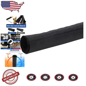 Telar de alambre dividido negro duradero 3/8" x 54' - Protege y organiza tus cables - Imagen 1 de 10