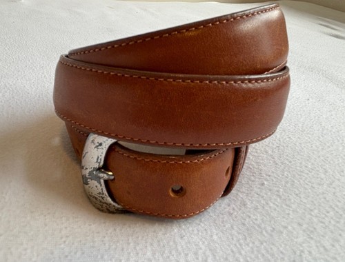 Cintura Coach uomo vintage anni 80 pelle marrone taglia 36 British Tan 5960