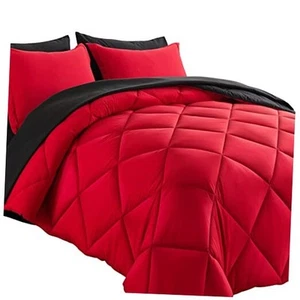 Bed in a Bag Queen Reversible Comforter Sets 7pcs All Season King Yellow/Grey - Picture 1 of 7