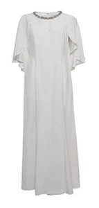 Vestido de novia Jenny Peckham marfil satinado cristal adornado cuello talla 10 US6 nuevo - Imagen 1 de 10