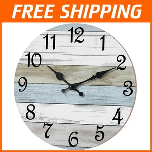 Rustic Farmhouse Decorative Clock 16" Blue - Picture 1 of 12