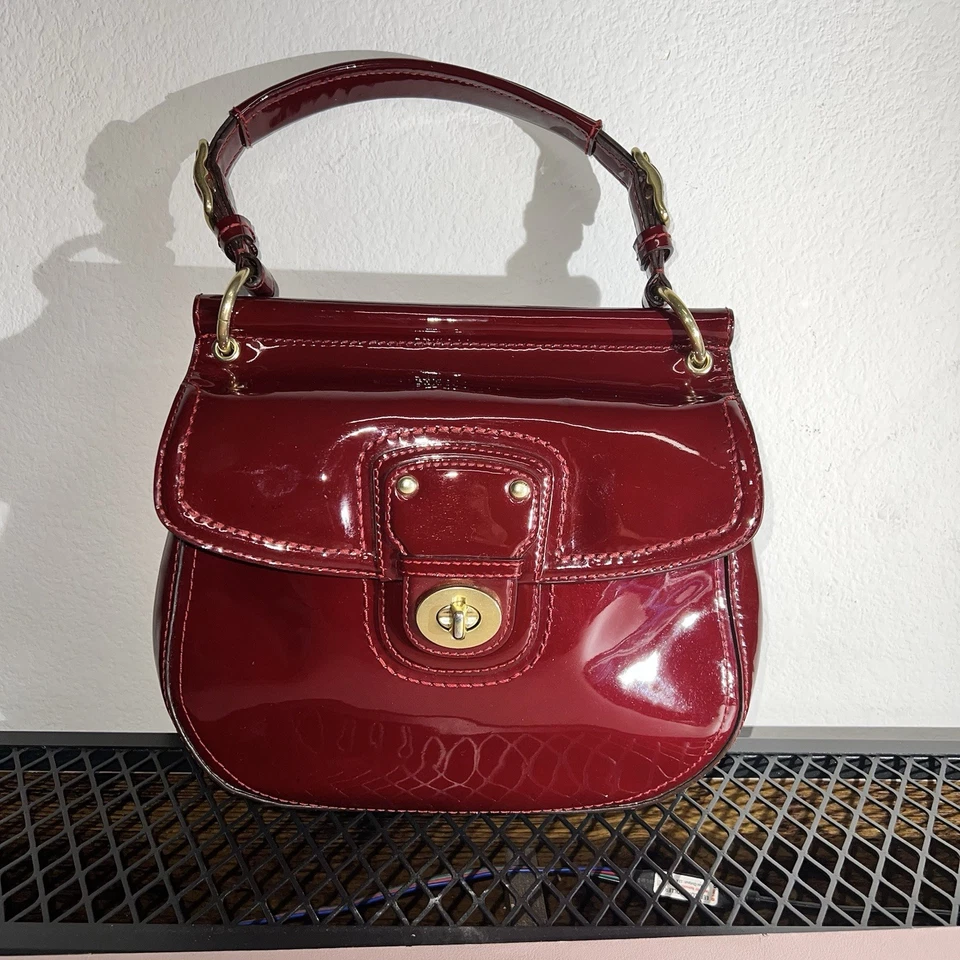 Bolso Bandolera Coach Willis Asa Superior Rojo Carmesí Charol 21244 Foto 1 de 4