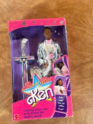 Barbie Super Star African American Ken Doll 1988 Mattel No. 1550 NRFB Sealed - Image 1 of 4