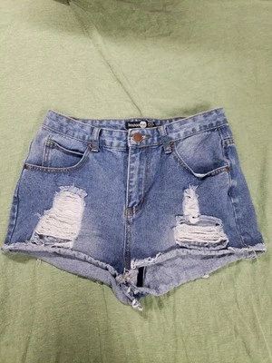 Pantalones cortos de mezclilla Boohoo azules para mujer talla 6 azul jean desgastado Foto 1 de 4
