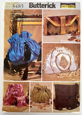 Butterick 3485. Historical Handbags. Partially Cut. - Image 1 of 2