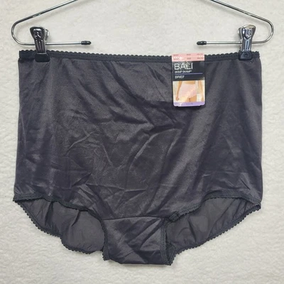 Bali Skimp Skamp Brief Panties 3XL Full Coverage Stretch Lace Trim Black - Image 1 of 4