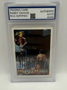 Macho Man Randy Savage Signed Slabbed 1990 Wrestling Card WCW WWF HOF RCA COA - Picture 1 of 4