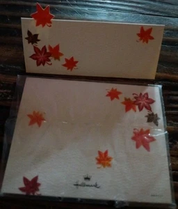Vintage Hallmark Fall Leaf Place Cards 6ct Thanksgiving  - Picture 1 of 2