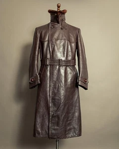 Vintage 1940s Striwa German Leather Trench Coat - Picture 1 of 24