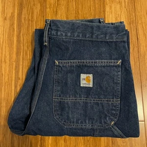 Carhartt FRB13DNM Flame Resistant Denim Dungaree Original Fit Men's size 31x36 - Picture 1 of 7