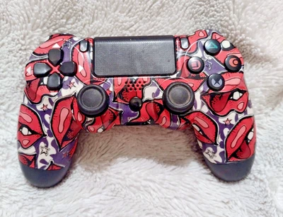 Wireless Controller For PS4 CUH ZCT2E Untested Lips Red Kisses - Image 1 of 4