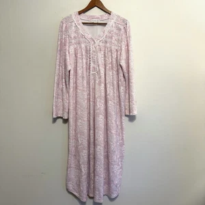 Miss Elaine PINK/PAISLEY Women's Paisley Print Lace Trim Nightgown XL - Picture 1 of 7