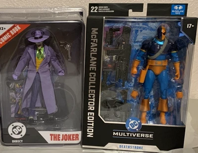 McFarlane Joker & Deathstroke, Crisis Infinite Earths Page Punchers New in USA - Image 1 of 4