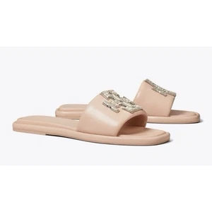 Tory Burch Shell Rosa Cuero Doble T Deco Tobogán Deportivo. Talla 8,5. ¡NUEVO EN CAJA! - Imagen 1 de 15