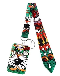Daffy Duck Cartoon Character with ID Holder Lanyard Keychain - Picture 1 of 1