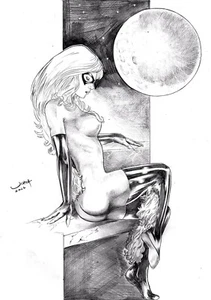 Black Cat by Antonio Uchoa - Original Comic Art Drawing Pinup Spider-Man 11x17 - Picture 1 of 1