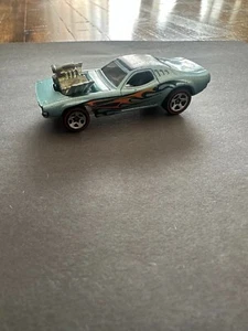 Hot Wheels Redline Rodger Dodger Light Blue & Flames Malaysia 1970 - Picture 1 of 5