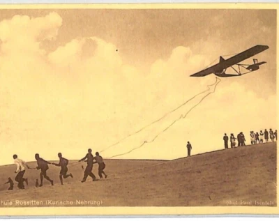 GERMANY Aviation Postcard GLIDER *Launch* ROSSITTEN Curonian Spit PG50 - Image 1 of 4