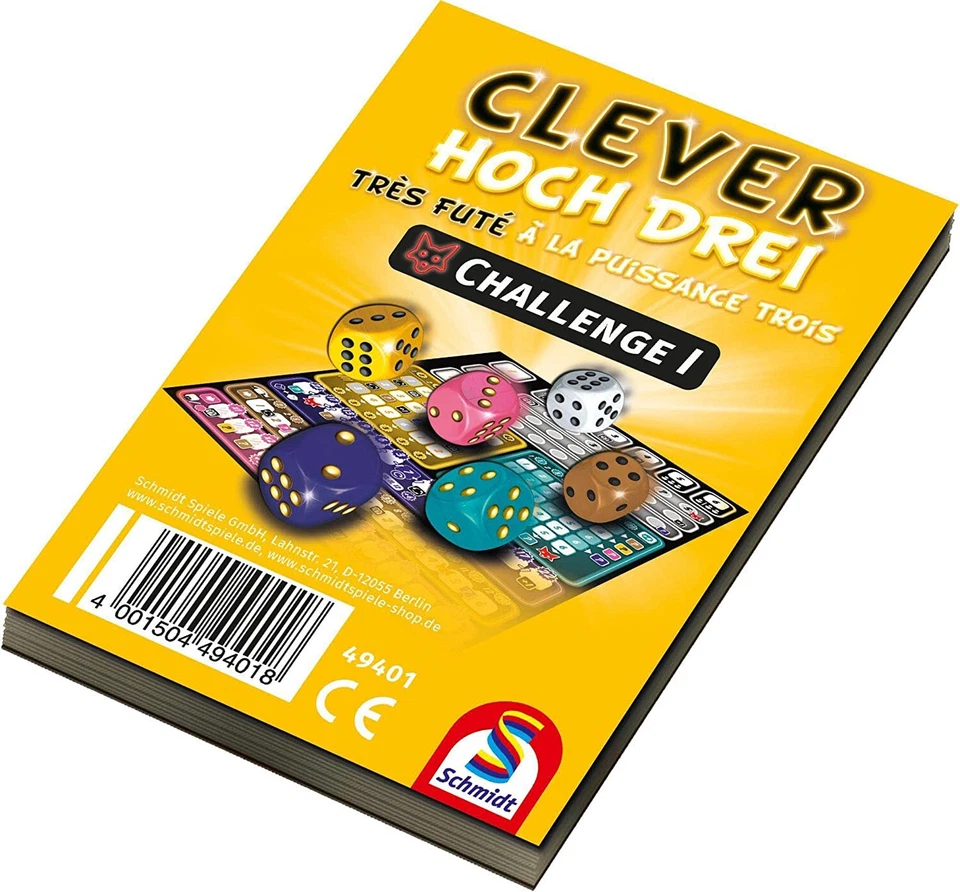 SCHMIDT SPIELE 49401 - CLEVER HOCH DREI - CHALLENGE 1 - ZUSATZBLOCK # NEU OVP