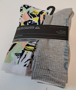 QUIKSILVER CREW SOCKS MEN'S 5 PAIRS-SHOE SIZE 6-12 MULTICOLOR Quick Silver - Picture 1 of 5