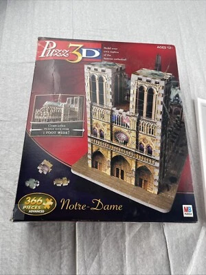 Puzz 3D Notre Dame Cathedral 3D Puzzle 366 Pieces 2005 By Milton Bradley - Image 1 of 4