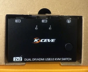 Switch, USB 3.0 HDMI KVM Switch 1 Monitors 2 Computers, 4K@60Hz KVM, by KCEVE - Picture 1 of 6