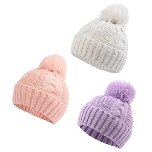 Baby Winter Beanie for Girls Boys Infant Toddler Warm Knit Twist Hat with Pom... - Picture 1 of 6