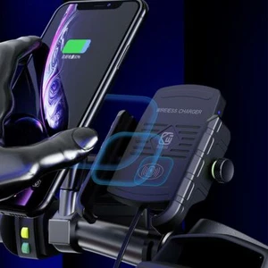 Motorcycle Phone Wireless Charger Holder Mount For 7.5W iPhone XS Max/XR/X/8Plus - Picture 1 of 8
