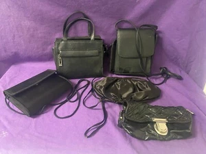 Lote de 5 carteras de mano de moda negras vintage años 80 - Imagen 1 de 6