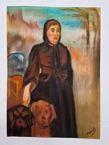 Édouard Manet Drawing on paper (Handmade) signed and stamped mixed media. - Picture 1 of 5