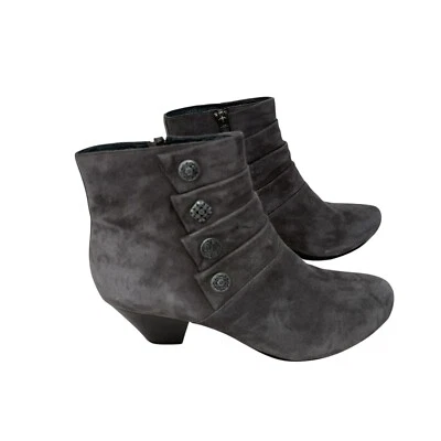 Dansko Baker Kid Suede Charcoal Grey Ankle Booties Boho Artsy Womens 38 US 7.5-8 - Image 1 of 4