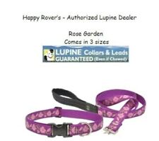 Lupine Lifetime Dog Collar or Leash - 3/4" - ROSE GARDEN