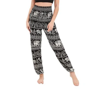 Women High Waisted Yoga Pants Elastic Waist Joggers Ankle Lightweight Trousers - Picture 1 of 9