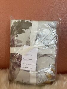 Pottery Barn Autumnal Floral Percale Duvet Cover NWT 108” X 92”