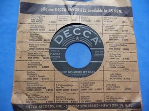 BRENDA LEE - SWEET NOTHINS / WEEP NO MORE MY BABY - DECCA 9-30967 45 VG+ - Foto 1 di 3