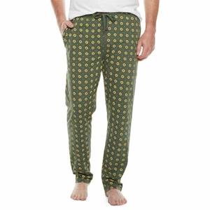 Stafford Men's Knit Pajama Lounge Pants X-LARGE Green Neat Pattern Super Soft  - Picture 1 of 1