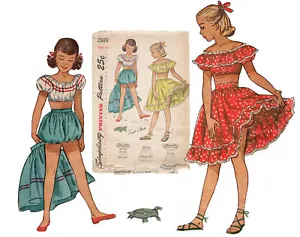 Vtg Sewing Pattern Simplicity 2889 Bloomer Short Midriff Top Ruffle Skirt 10 FF - Picture 1 of 3