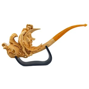 S.Yanik Meerschaum Pipe Moon and Nude Smoking Pipe,  detail of the Moon's eyes - Picture 1 of 11