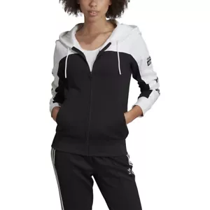 Adidas Women's Originals Logo Track Jacket White-Black EC0780 - Picture 1 of 6