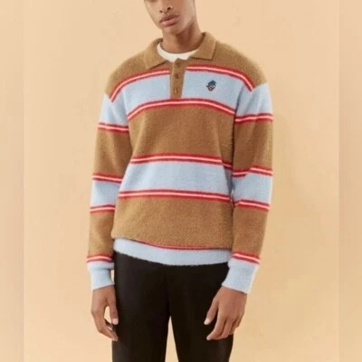 Disney X Forever 21 Para hombres XXL Pato Donald Polo Tejido Difuso Rayas Suéter Foto 1 de 4